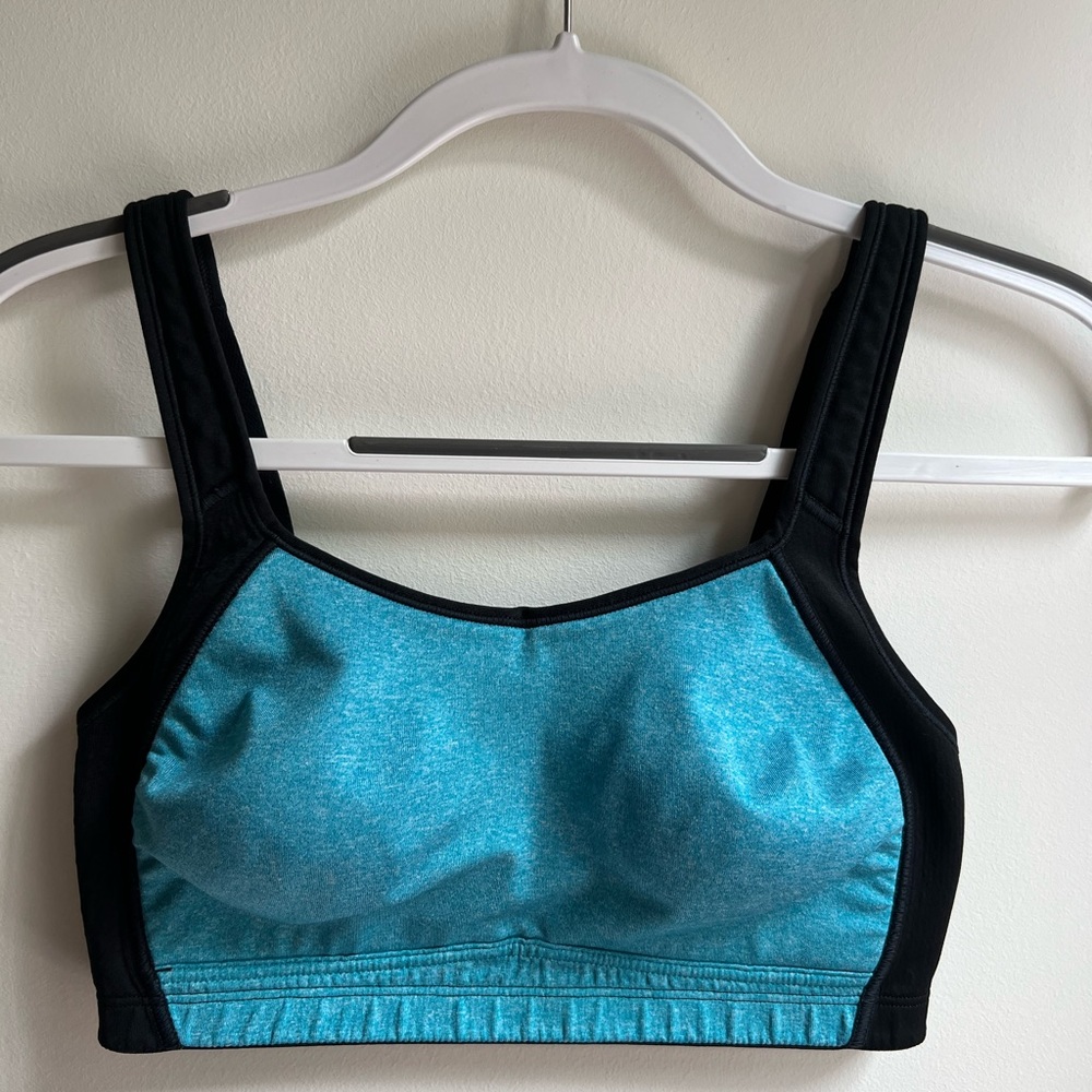 Champion Two Toned Black & Turquoise Sports Bra, 36DD